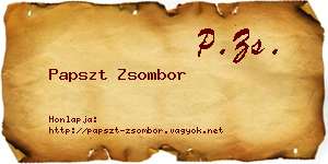 Papszt Zsombor névjegykártya