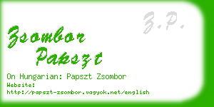 zsombor papszt business card